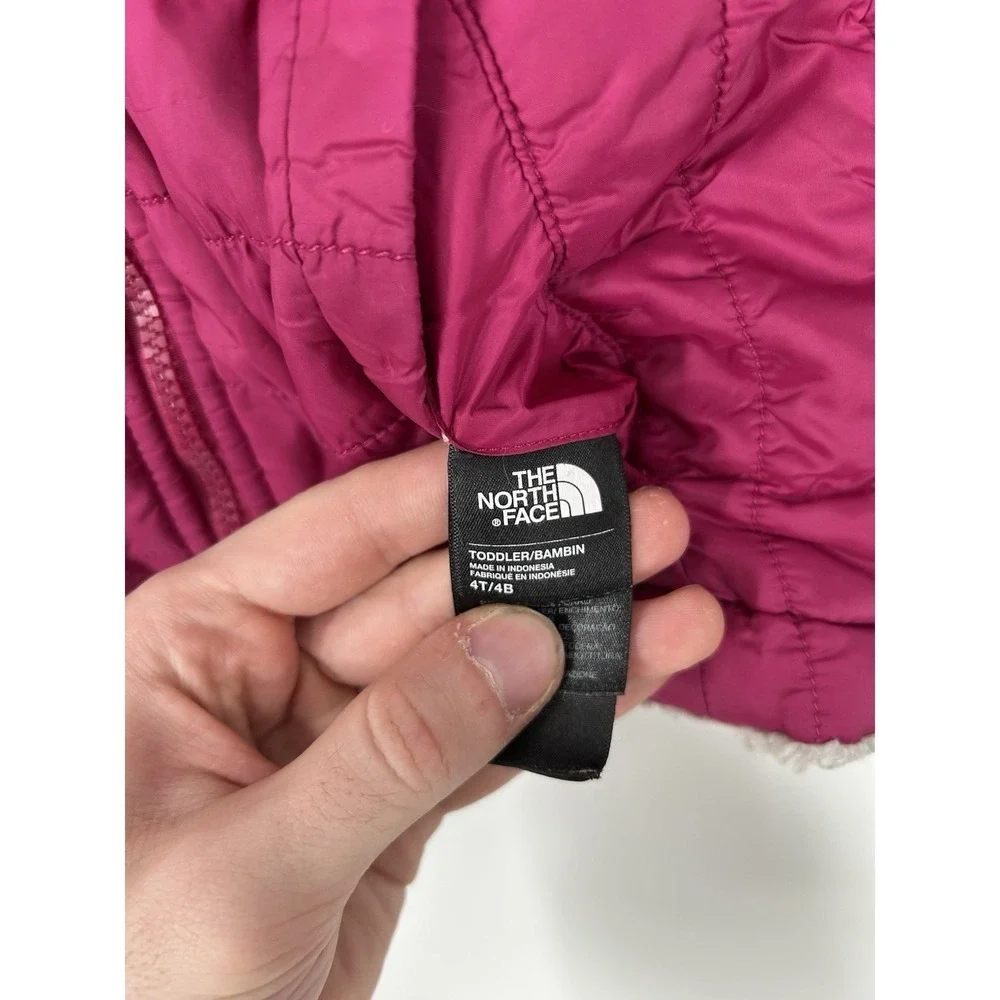 The North Face Reversible Puffer Jacket Sherpa Kids Toddler Toddlers Size 4 4T‎